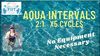 Aqua Aerobic Fitness 35 min Water Workout - Intervals CardioToning - No Equipment - ALL LEVELS