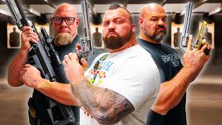 Shooting Competition w Brian Shaw & Nick Best LOSER GETS EXTREME WAX - Eddie Hall