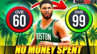 60-99 OVERALL No Money Spent GRIND on OVERPOWERED 68 JASON TATUM BUILD in NBA 2K24 Part 1