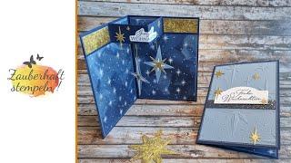 Pop Out Mobile Weihnachtskarte  NACHT VOLLER STERNE  HEILIGE NACHT  Stampin Up  Besondere Karte