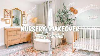 baby girl NURSERY MAKEOVER  earthy tones thrifted finds + diy decor