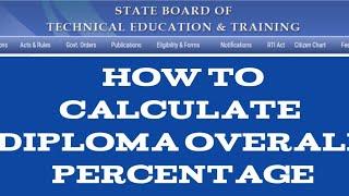 How to calculate Diploma overall Percentage