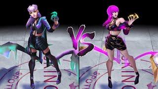 KDA ALL OUT Evelynn vs KDA Evelynn Skin Comparison Spotlight