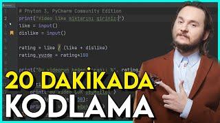 20 Dakikada Kodlama Öğrenmek  Yazılım Size Göre mi?  Python Temel Mantığı