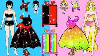 Butterfly And Vampire Mother And Daughter Dresses #2  Nursery Paper Doll  Woa Doll American Kids