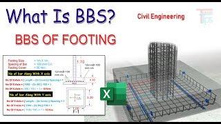 BBS Of Footing  Cutting Length Numbers of bars in Footing  Excel Sheet