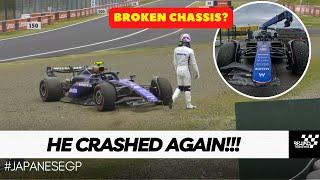 Logan Sargeant Crashed Albon Newly Repaired Chassis Car in FP 1 2024 Japanese GP