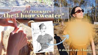 vintage knits  attempting the 3 hour knit sweater  1930s  knitting challenge
