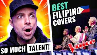 BEST FILIPINO covers on THE VOICE from MULTIPLE countries  REACTION