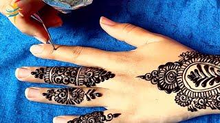 Easy Henna Mehndi design for eid  आसान मेंहदी डिजाइन  نقش حناء بمناسبة عيد الفطر