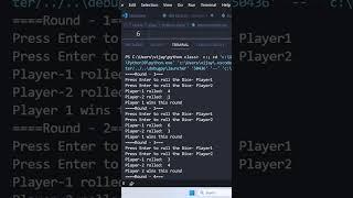 Dice Game Using Python  Link in Description  #python #learning #project #shorts #trending