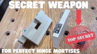 Make perfect hinge mortises with this simple jig and this cool tool