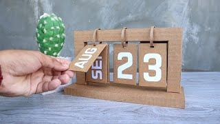 CARDBOARD DESK CALENDAR  DIY Creative Minimalist Calendar  Cardboard Craft Ideas  Arts & Crafts