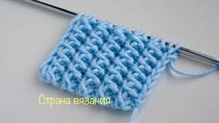 Узоры спицами. Резинка 1х2. Knitting patterns. Elastic band 1x2.