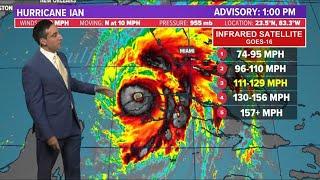 Tracking Hurricane Ian Storm strengthens to Cat. 3 track for Florida landfall shifts  2 p.m. 927