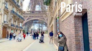 Paris France  - January 2022 - 4K 60fps -HDR Walking Tour ▶1.5 hour