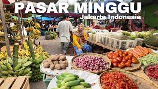 Suasana Pasar Minggu Jakarta Di Tahun 2024  Walk to Jakarta Traditional Market