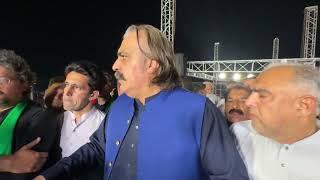 Pre Swabi Jalsa  CM KP Ali Amin Gandapur Media Talk at Swabi Jalsa Gah