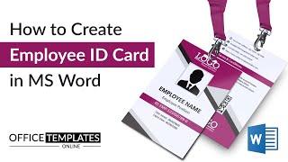How to Design Employee ID Card in MS Word  Identity Card Design