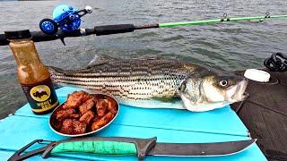 Making STRIPER WINGS on the Boat - Catch n Cook