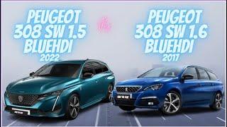 NEW Peugeot 308 1.5BlueHDI 2022 VS Peugeot 308 1.6BlueHDI 2017 SPECS Comparison