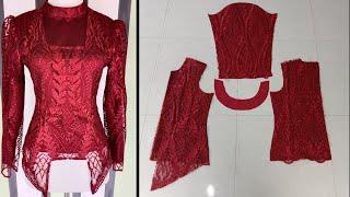 Tutorial Menjahit  Memotong kebaya kutu baru modifikasi  kebaya modern