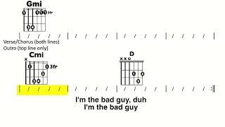 Bad Guy Billie Eilish Chord and Lyrics Play-along