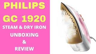 PHILIPS GC1920 Steam Iron  Demo and Review  Complete Unboxing and Review 2021