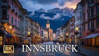 INNSBRUCK AUSTRIA  - The Most Beautiful Evening City Walk In Tyrol 8K