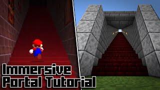 How to Make a Super Mario Endless Staircase in Minecraft - Minecraft Immersive Portal Tutorial