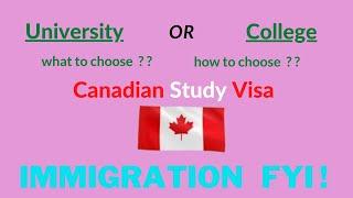 University or College  What to choose in Canada  SDS  Canadian Study Permit