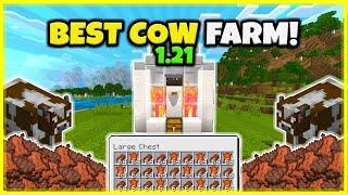 BEST COW FARM EVER AUTOMATIC In Minecraft Bedrock 1.21 And Java