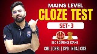 Set-3 High Level Cloze Test  English For SSC CGL CHSL CPO STENO NDA CDS  Tarun Grover