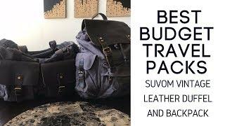 Best Budget Travel Packs Suvom Vintage Leather Backpack and Overnight Duffel Bag Review