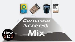 Concrete Screed  Ratio Mix How to calculate Volume Cement Aggregates Water mix