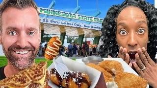 Brits Try WEIRD Fair Foods at the BIGGEST State Fair Minnesota