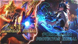 Porcelain Protector Ezreal VS Battle Academia Ezreal  SKIN COMPARISON 
