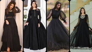 2023 Black Long Frock DesignsBlack Long Dresses DesignsBlack Dress DesignsBlack Frock Designs