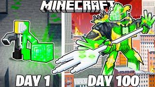 I Survived 100 Days as EMERALD TITAN in Minecraft