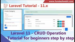 Laravel 11 - CRUD Operation Tutorial for beginners step by step  w Resource Controller in Laravel