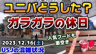 【USJ土曜日なのに空いてる⁉︎】行列が消えた...冬休み前のパークがヤバすぎる‼︎今日のユニバは驚きの連続でした‼︎新作フードも2023年12月16日土曜日のユニバーサルスタジオジャパンの混雑状況