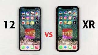 iPhone 12 vs iPhone XR SPEED TEST - Worth Buying XR & 12 in 2024 ?  iOS 17.1.2