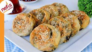 Turkish Rose Börek Recipe  How to Make Rolled Spinach Borek  Rose-Shaped Pastry