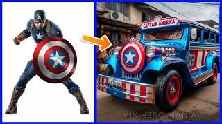 AVENGERS But JEEPNEY PINOY DYIPNI CAR - all Marvel & DC characters 2024 #AI #superhero