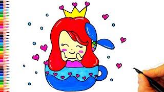 Deniz Kızı Çizimi ‍️ Deniz Kızı Ariel Çizimi - Deniz Kızı Nasıl Çizilir? Disney Prenses Çizimleri