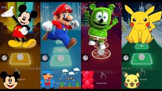 Mickey Mouse vs Mario vs Gummy Bear vs Pikachu  Tiles Hop