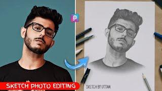 PicsArt Pencil Sketch Effect Photo Editing Tutorial 2022  Fan Made Pencil Drawing Effect Picsart