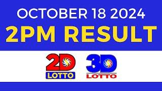 2pm Lotto Result Today October 18 2024  PCSO Swertres Ez2