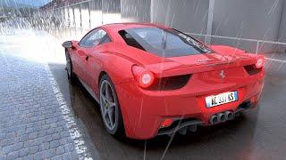 Ferrari 458  Heavy Rain Storm on Nürburgring  Ultra Realistic Rain