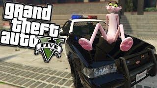 GTA 5 Mods - PINK PANTHER BECOMES A COP GTA 5 PC Mods Gameplay